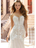 Beaded Ivory Lace Tulle Drop Waist Wedding Dress